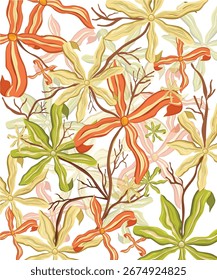 Vector tropical del lirio de la flor para la impresión textil digital