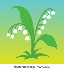 Flower Lily of the valley illustration on monotone background