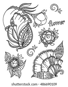 Flower line art