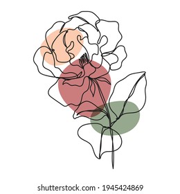 flower Line art background. Abstract minimal flower design for cover, prints, floral wall art, Home decor picture, fabric and wallpaper. Vector illustration