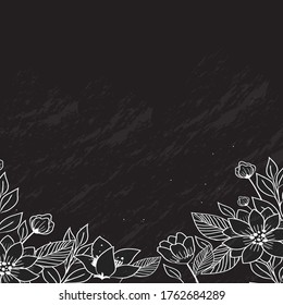 Flower Line Art Background Design Illustration