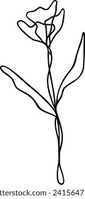 Flower Line Art | Continuous Line | Botanical Floral Design | Vector Illustration