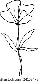 Flower Line Art | Continuous Line | Botanical Floral Design | Vector Illustration