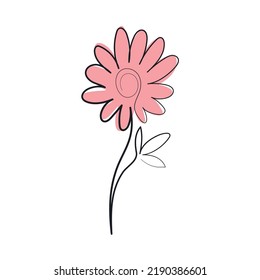 icono de línea de flor continuo aislado