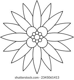 Arte de línea de flores. Elemento de diseño con tema floral.