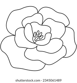 Arte de línea de flores. Elemento de diseño con tema floral.