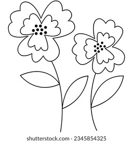 Flower line art. Design element with floral theme.