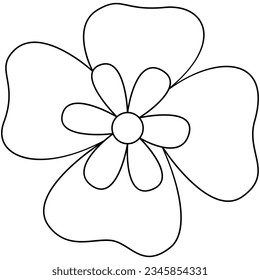 Flower line art. Design element with floral theme.
