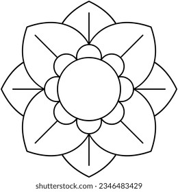 Flower line art. Design element with floral theme.