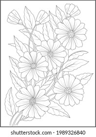 Flower line art drawing page flower coloring page interior sunflower