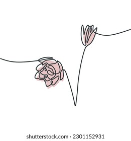 vector de dibujo de línea de flores
