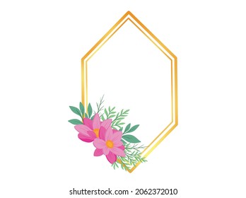 Sublimación del marco de arte de la línea de flor. Disposición de flores Ilustración