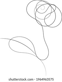flower line art freehand style vector illustration on white background
