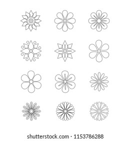 Flower Line art. Flower Icon Vector