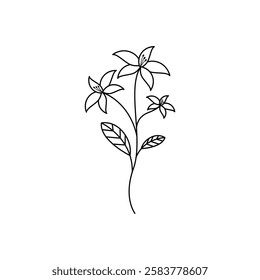 flower line art icon vector design template