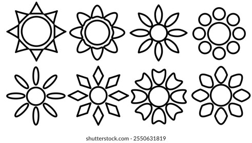 flower line art.
flower icons.
hand drawn flowers.
