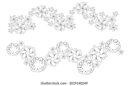 flower line art isolated on white background