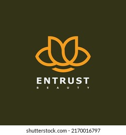 flower line art logo design template
