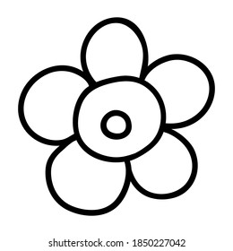 Logo-Element der Blumenlinie. Floral Doodle Symbol für die Geschichte der sozialen Medien. Handgezeichnete Doodle-Kamille
