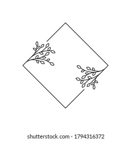 Flower line art logo icon vector.