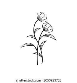 flower line art logo vector template.