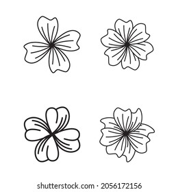 flower line art logo vector template.