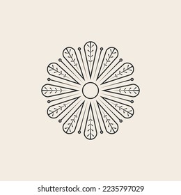 flower line art logo vector design illustration