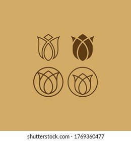 flower line art luxury logo icon vector symbol