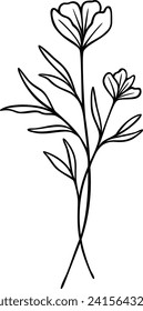 Flower Line Art | Minimalist Botanical Design | Nature Vector Artwork