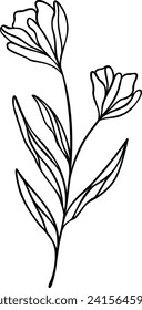 Flower Line Art | Minimalist Botanical Design | Nature Vector Artwork