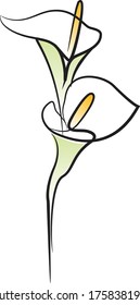 flower line art. Minimalist contour drawing. One line artwork  for fabric painting
