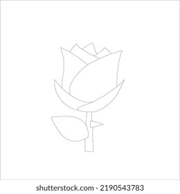 flower line art. Minimalist contour drawing. One line artwork