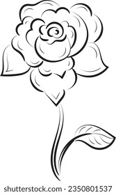 Flower Line Art for print or use as poster, card, flyer or T Shirt