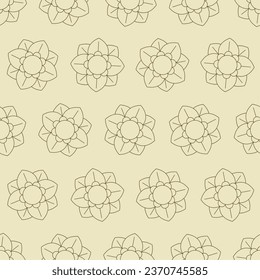 Flower line art seamless pattern. Suitable for backgrounds, wallpapers, fabrics, textiles, wrapping papers, printed materials, and many more.