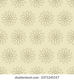 Flower line art seamless pattern. Suitable for backgrounds, wallpapers, fabrics, textiles, wrapping papers, printed materials, and many more.