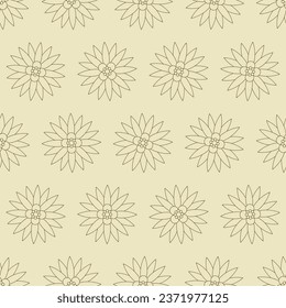 Flower line art seamless pattern. Suitable for backgrounds, wallpapers, fabrics, textiles, wrapping papers, printed materials, and many more.