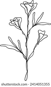 Flower Line Art | Single Line Botanical Design