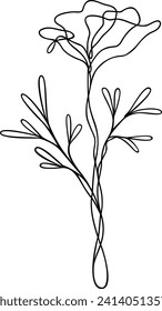 Flower Line Art | Single Line Botanical Design