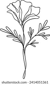 Flower Line Art | Single Line Botanical Design