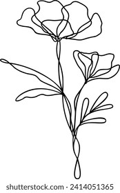 Flower Line Art | Single Line Botanical Design