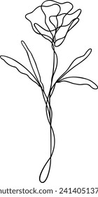 Flower Line Art | Single Line Botanical Design svg