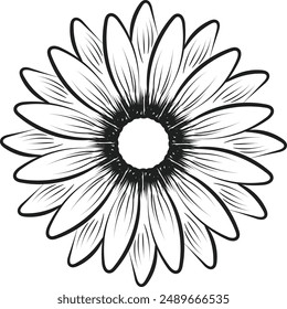 Flower Line Art for tattoo design and coloring pages