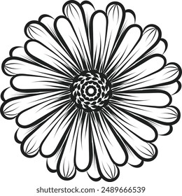 Flower Line Art for tattoo design and coloring pages