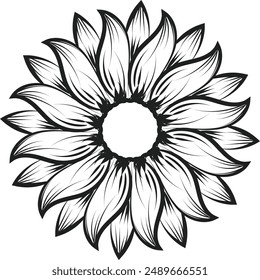 Flower Line Art for tattoo design and coloring pages