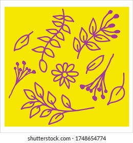 flower line art vector - background eps10