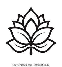  flower line art vector image on white background
