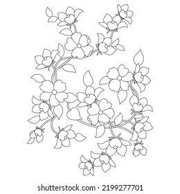 Flower Line Arts,Silhouette Art Line Floral Patterns,Outline Black And White Flower Drawing,Contour Botanical Graphics,Floral Design On White Background;Basic Flower Design
