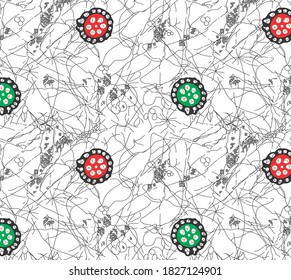 flower and line batik pattern  Repeating abstract background. fabric print. wall art. tiles use