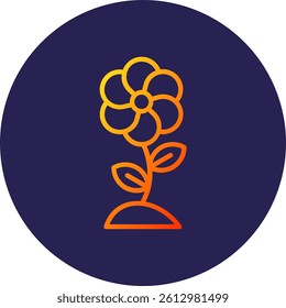 Flower Line Circle Gradient Style