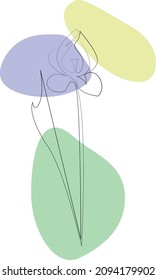 línea de flores con formas contrastantes